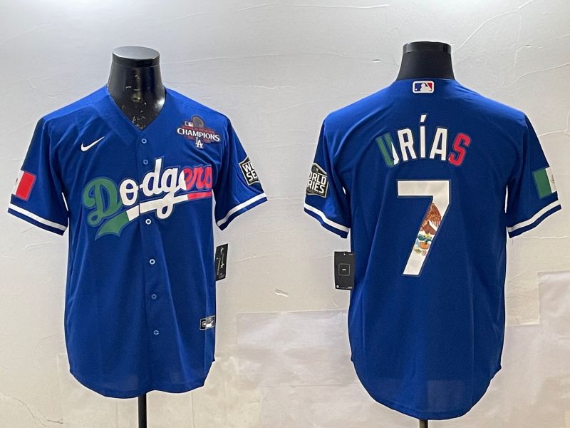 Men Los Angeles Dodgers #7 Urias Blue Fashion 2025 Nike MLB Jersey style 2->los angeles dodgers->MLB Jersey